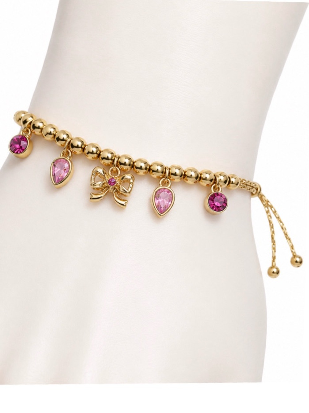 LC Lauren Conrad Crystal Bow Charm Pull Bracelet (NWT)